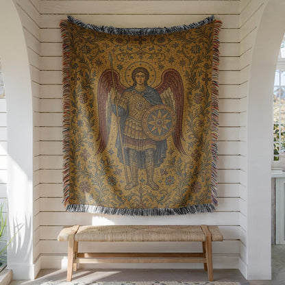 Archangel Michael Woven Blanket