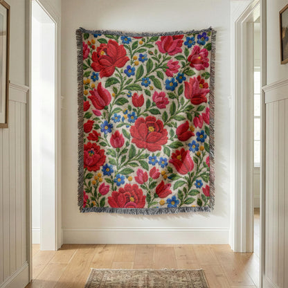 Hungarian Folk Woven Blanket