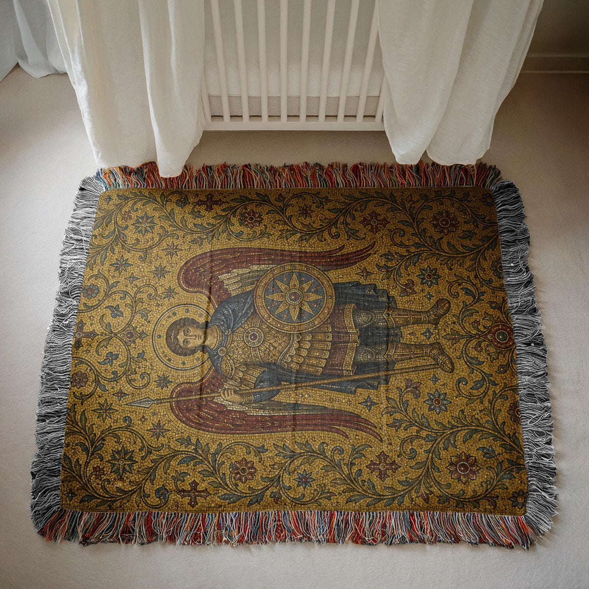 Archangel Michael Woven Blanket