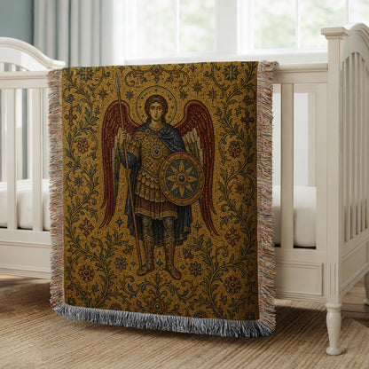 Archangel Michael Woven Blanket