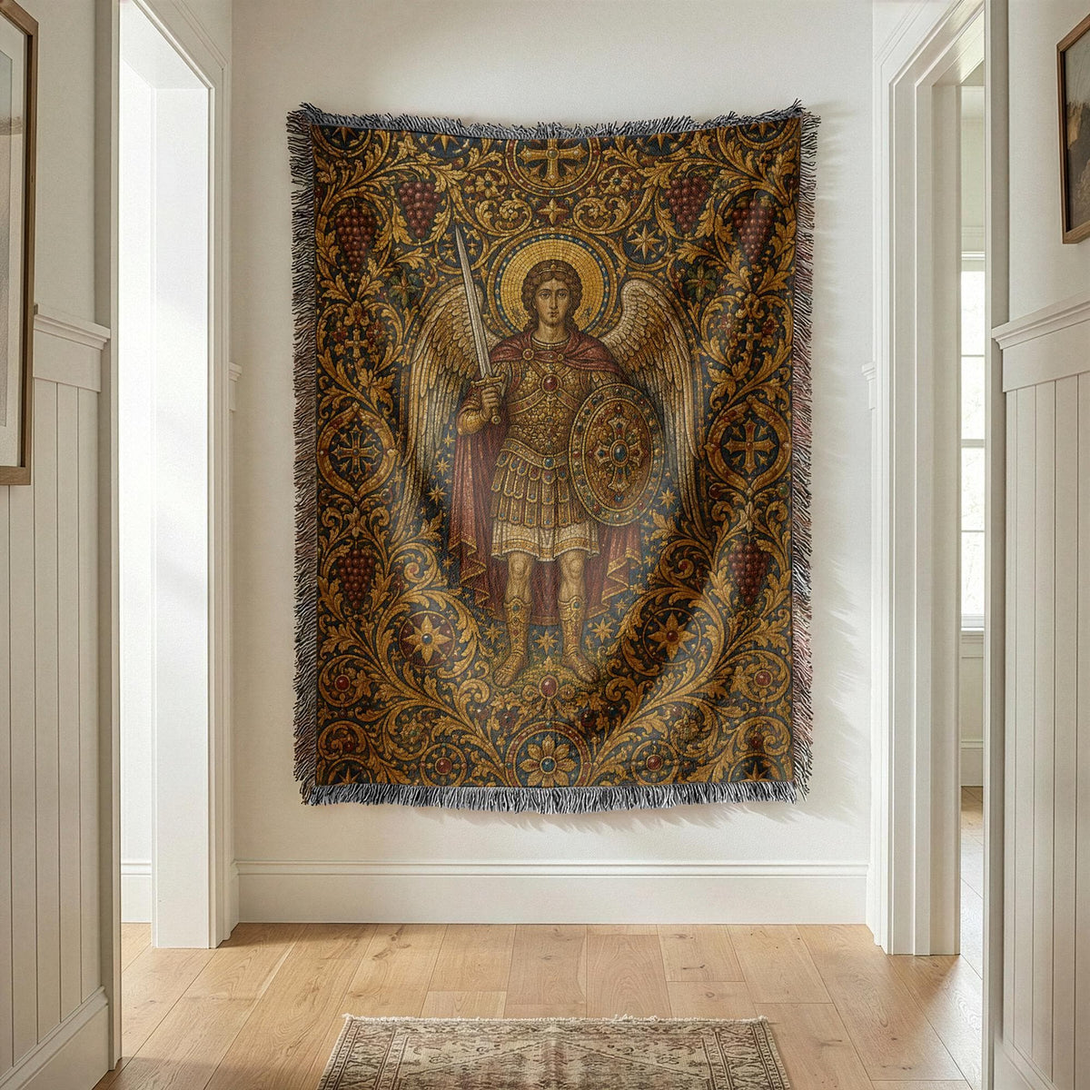 Archangel Michael Woven Blanket
