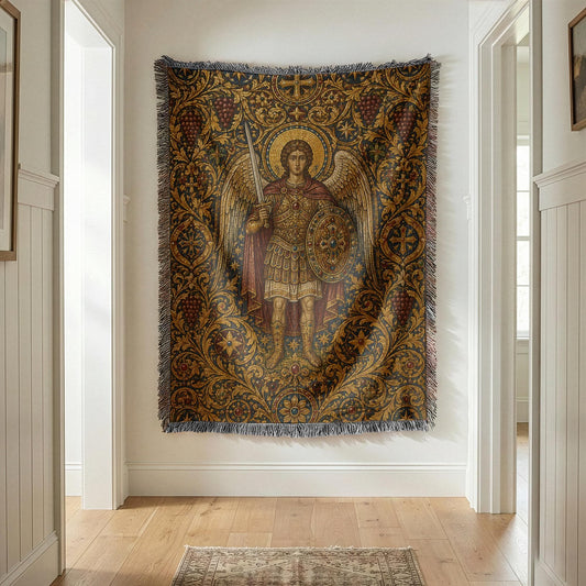 Archangel Michael Woven Blanket