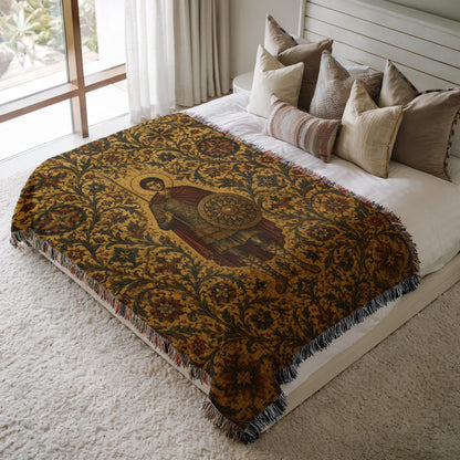 Warrior Saint Woven Blanket