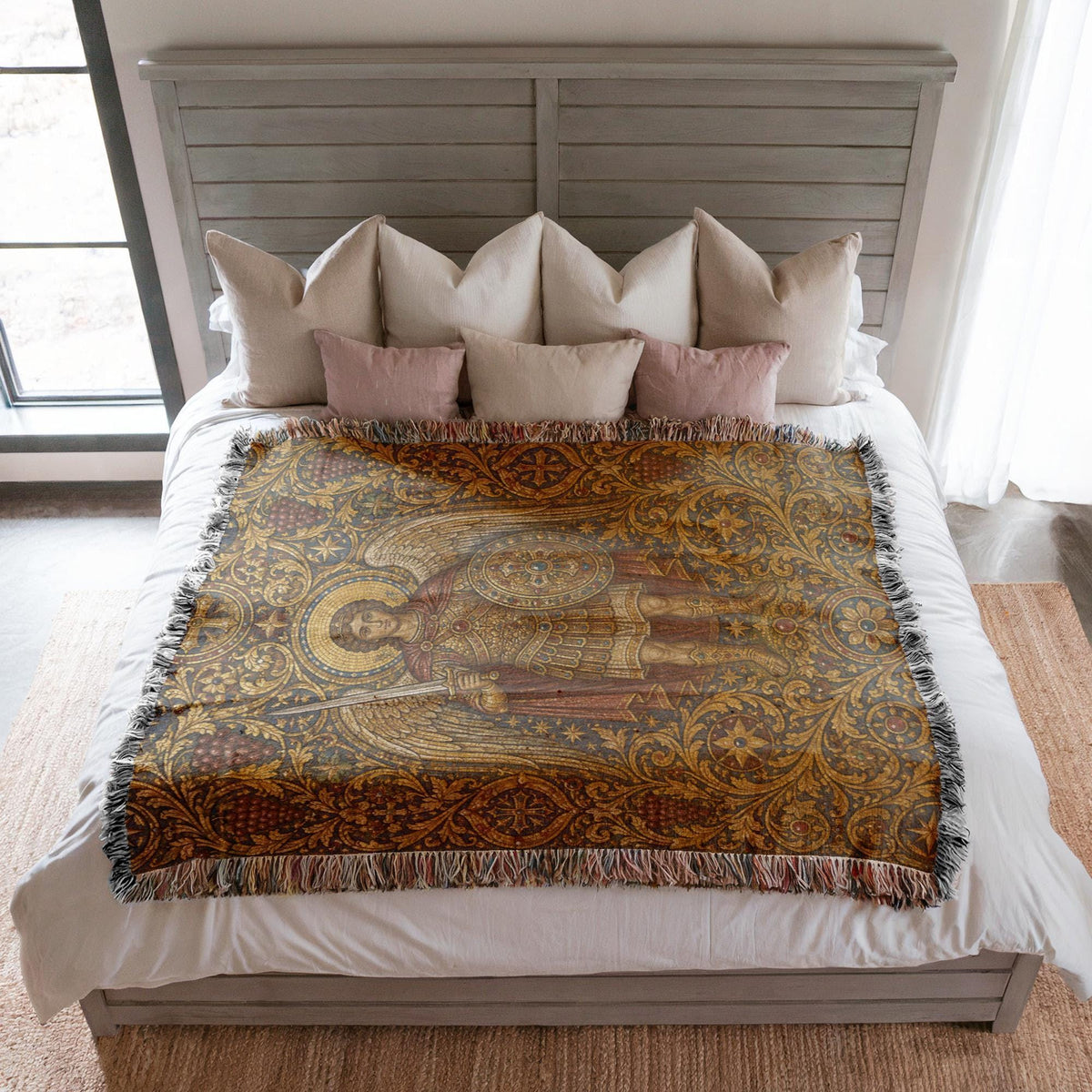 Archangel Michael Woven Blanket