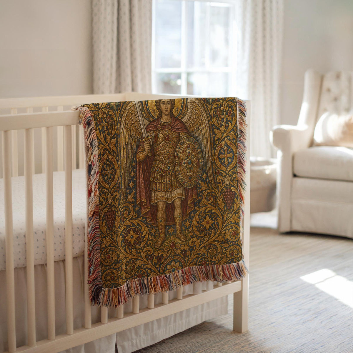 Archangel Michael Woven Blanket