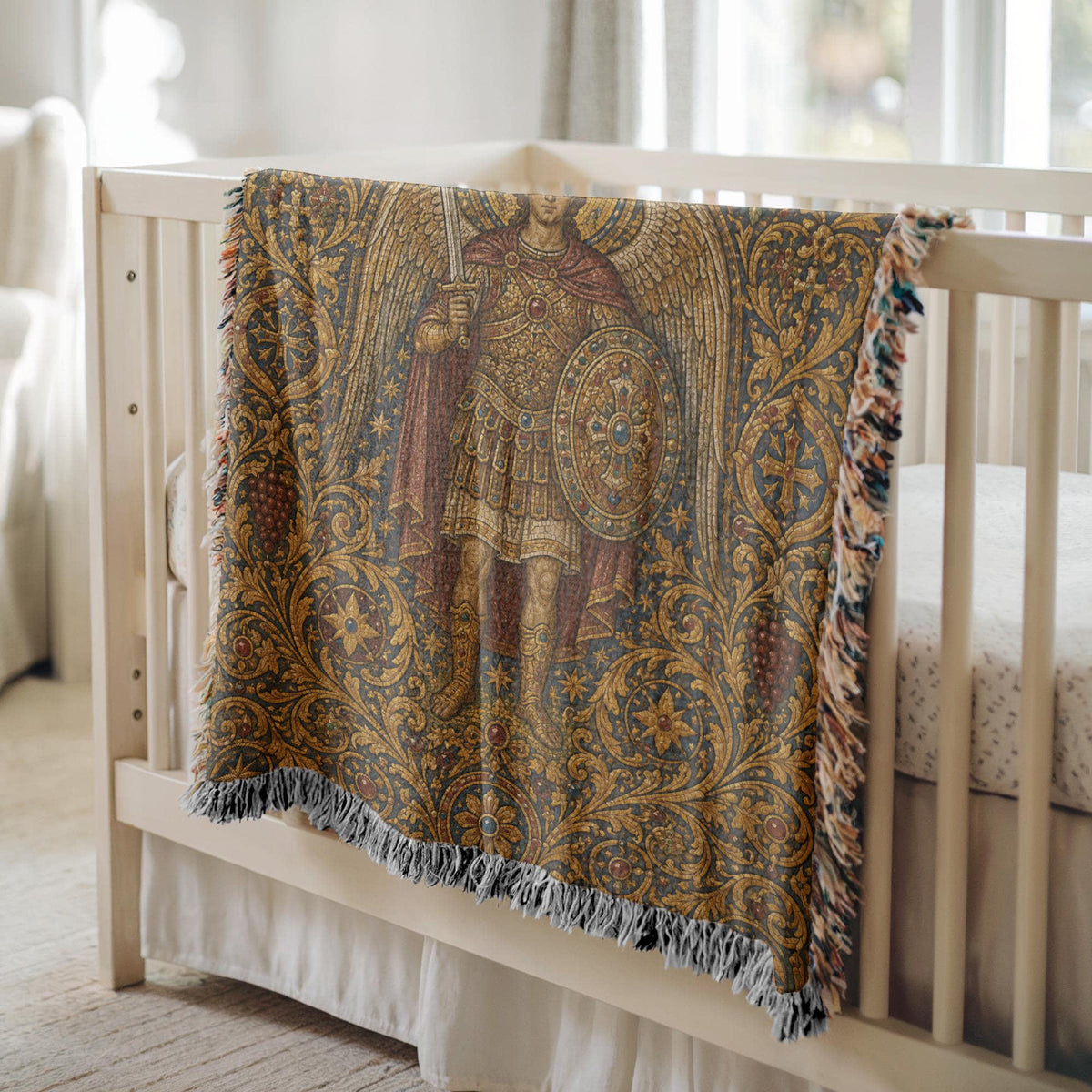 Archangel Michael Woven Blanket