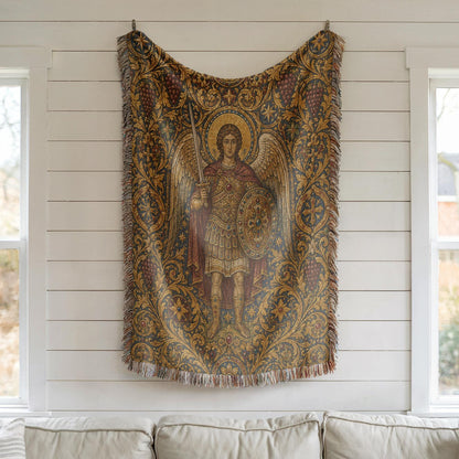 Archangel Michael Woven Blanket