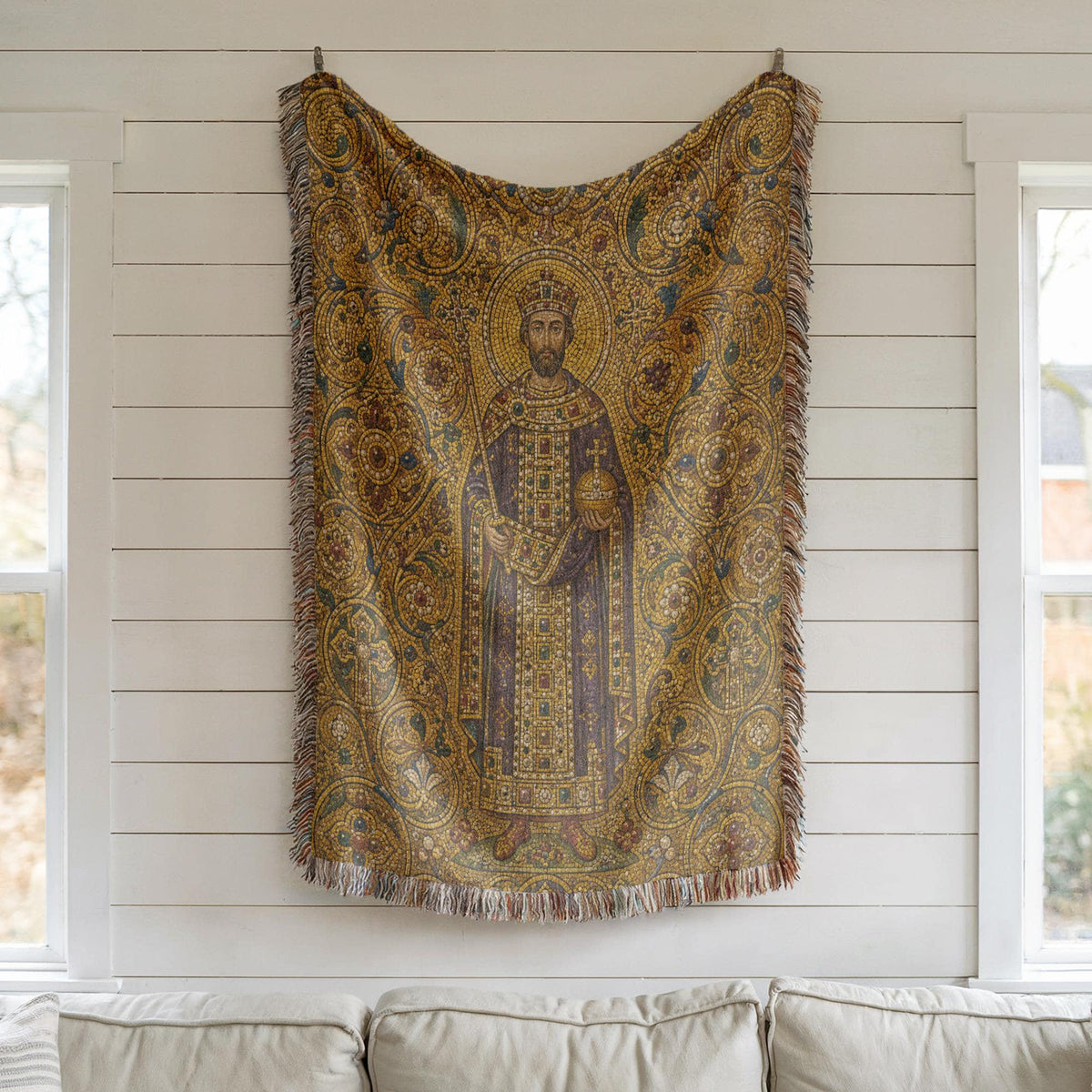 Byzantine Emperor Woven Blanket