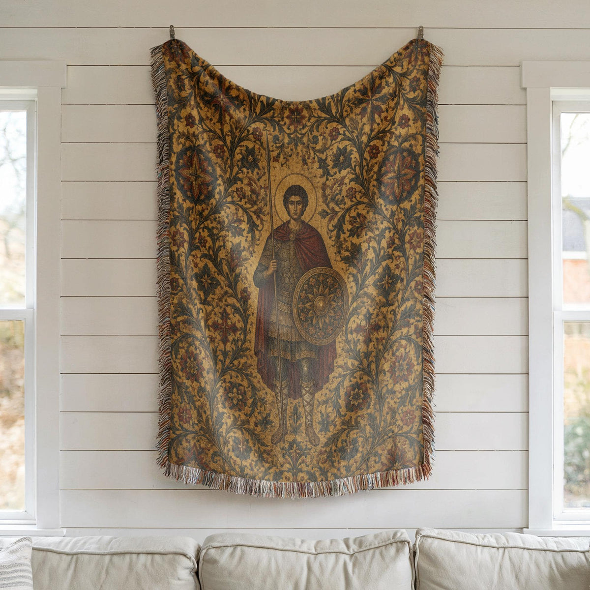 Warrior Saint Woven Blanket