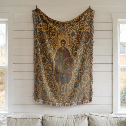 Warrior Saint Woven Blanket