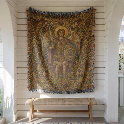 Archangel Michael Woven Blanket