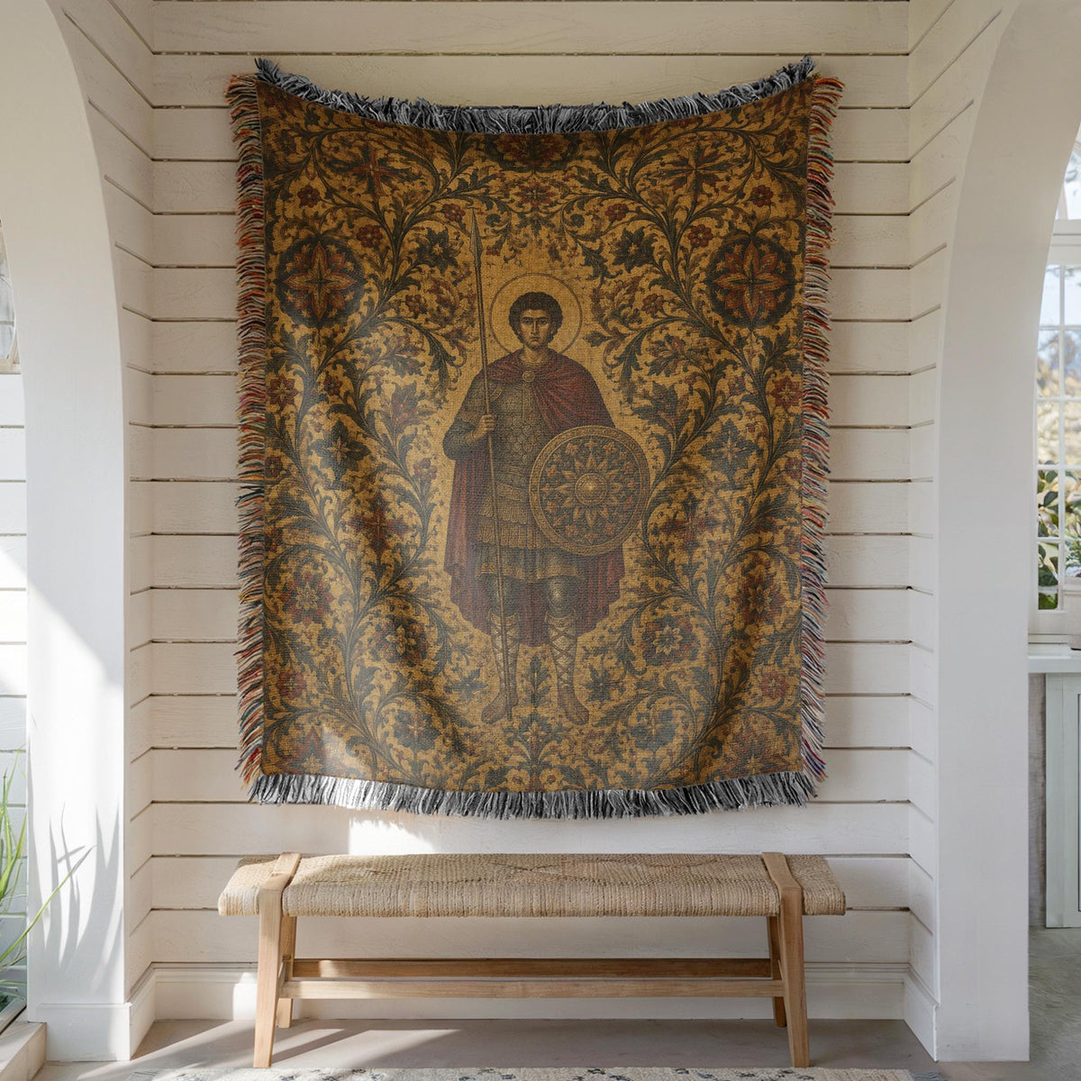 Warrior Saint Woven Blanket