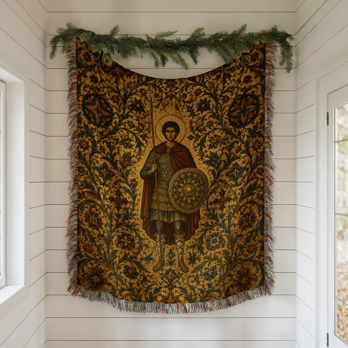 Warrior Saint Woven Blanket