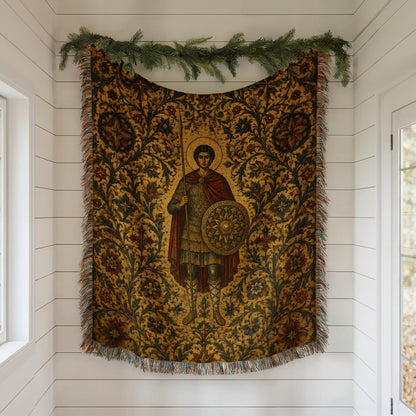 Warrior Saint Woven Blanket