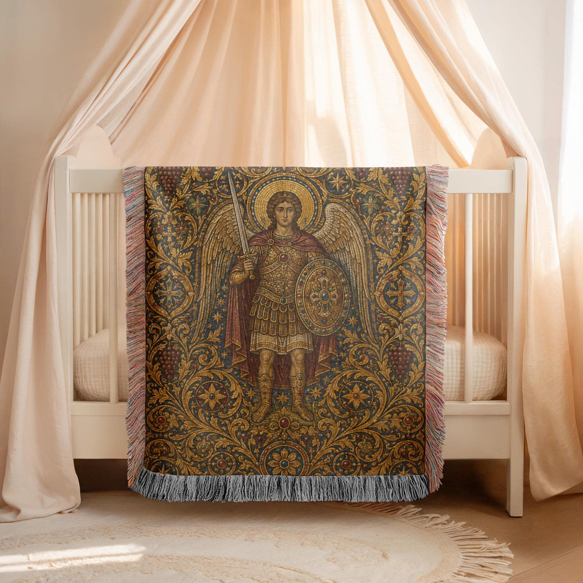 Archangel Michael Woven Blanket