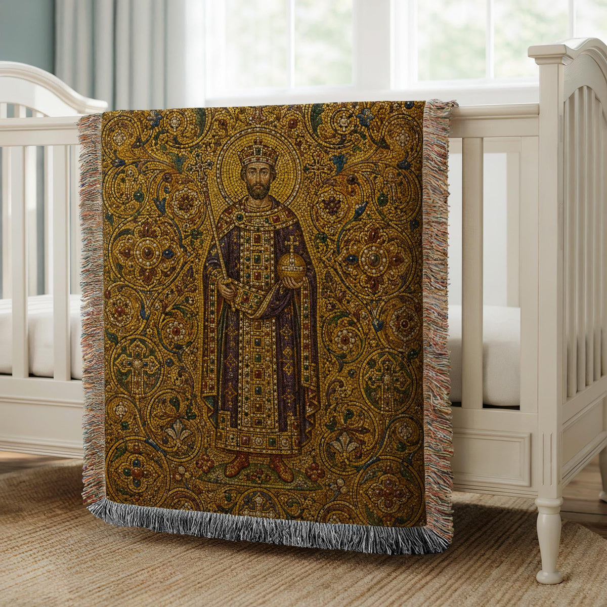 Byzantine Emperor Woven Blanket