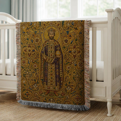 Byzantine Emperor Woven Blanket
