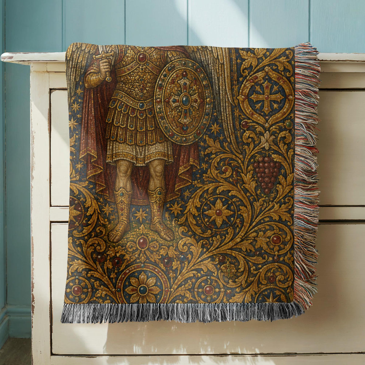 Archangel Michael Woven Blanket