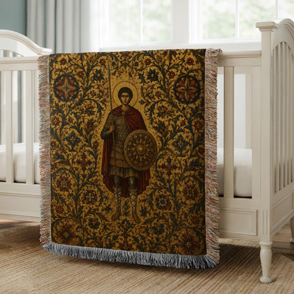 Warrior Saint Woven Blanket