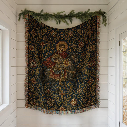 Warrior Saint Woven Blanket
