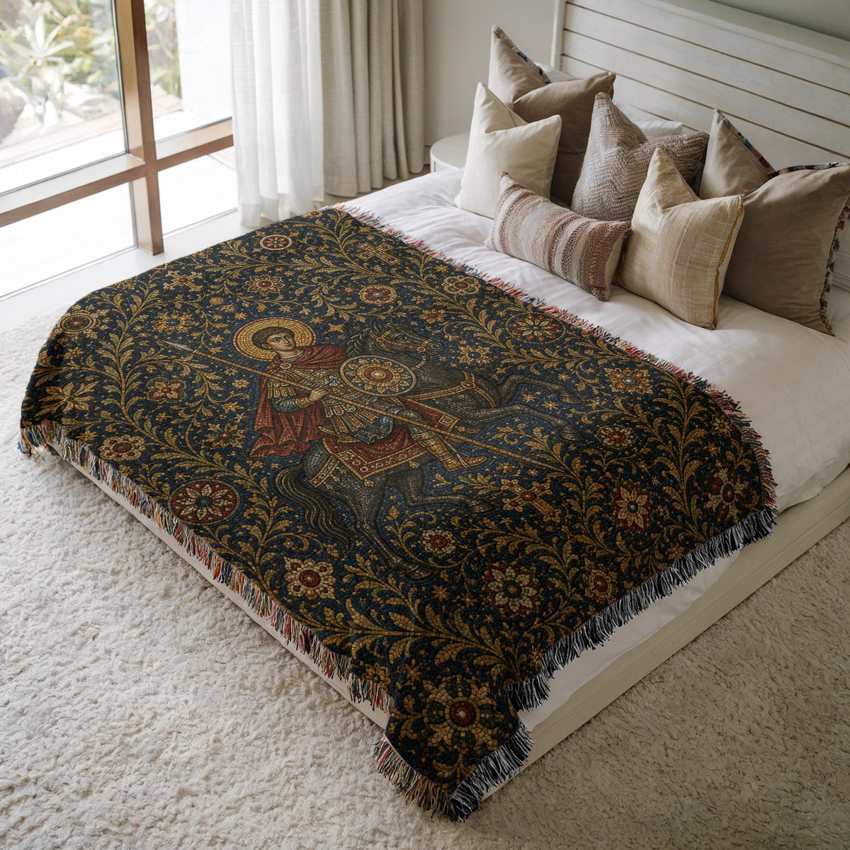 Warrior Saint Woven Blanket