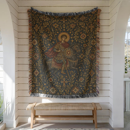 Warrior Saint Woven Blanket