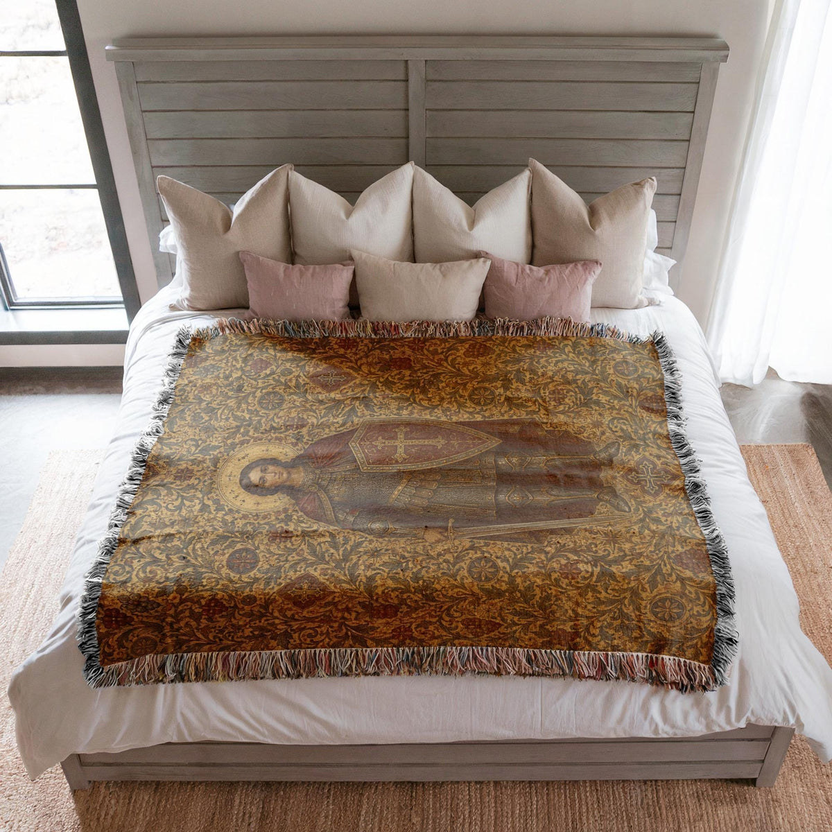 Warrior Saint Woven Blanket