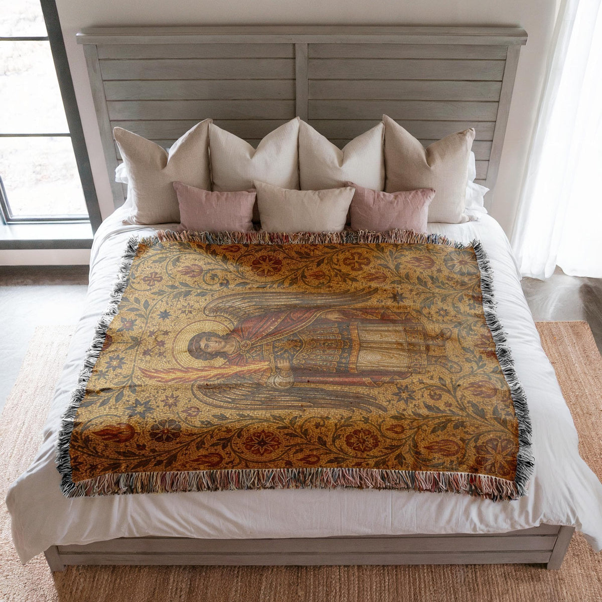 Archangel Michael Woven Blanket