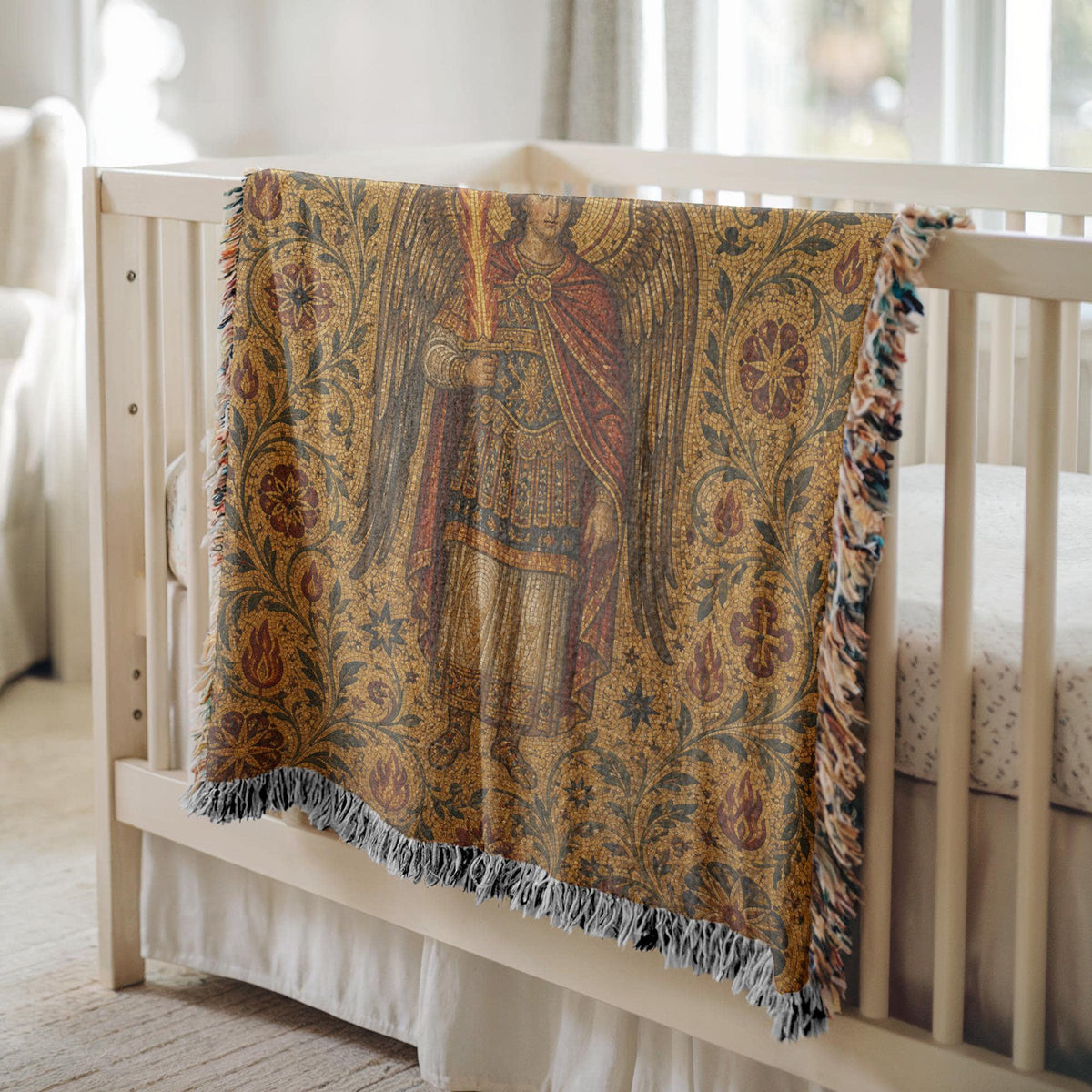 Archangel Michael Woven Blanket