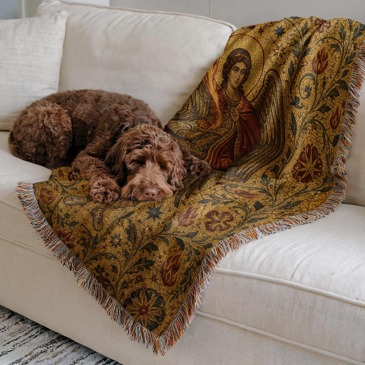 Archangel Michael Woven Blanket