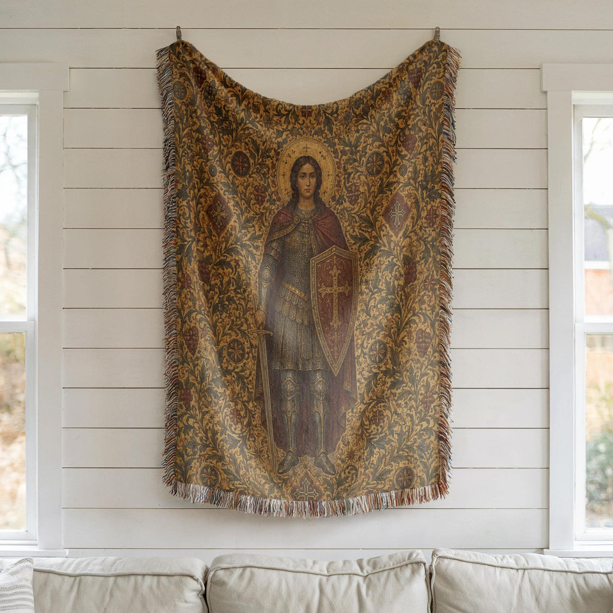 Warrior Saint Woven Blanket