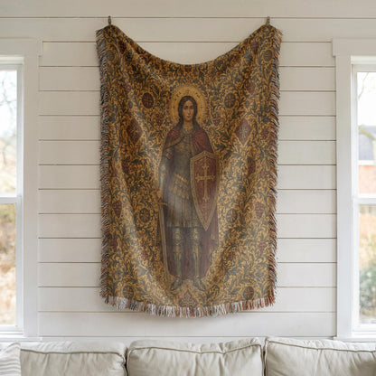 Warrior Saint Woven Blanket