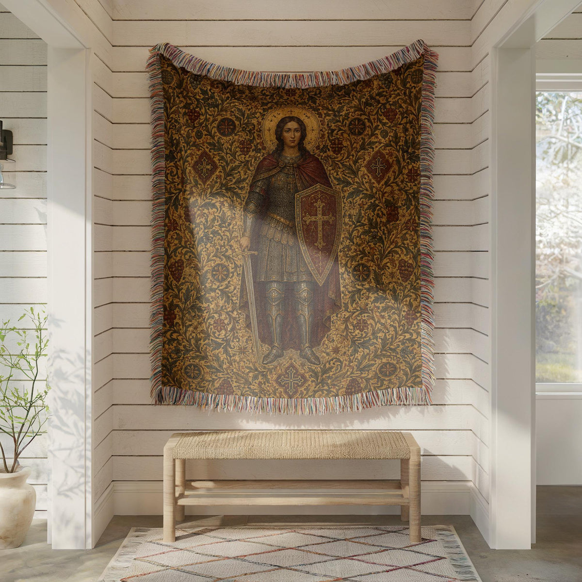 Warrior Saint Woven Blanket