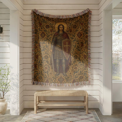 Warrior Saint Woven Blanket