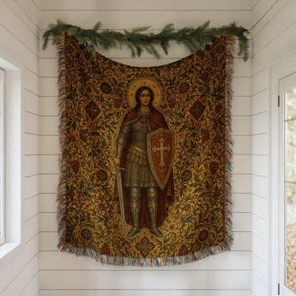 Warrior Saint Woven Blanket