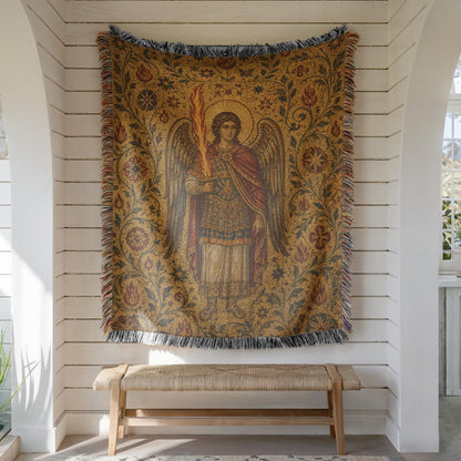 Archangel Michael Woven Blanket