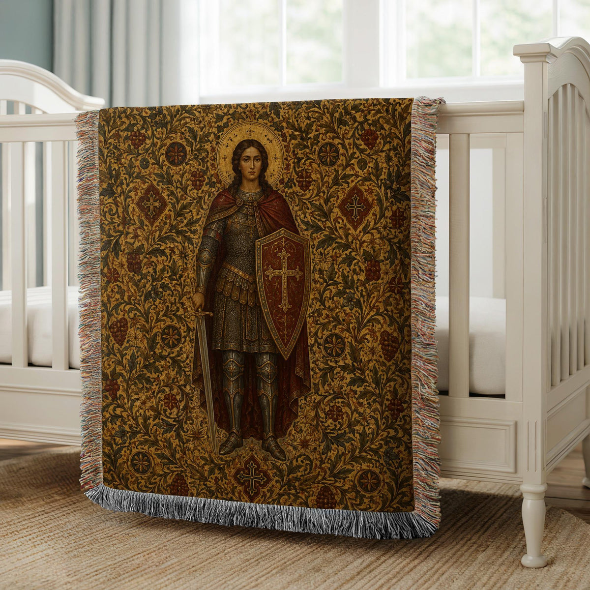Warrior Saint Woven Blanket
