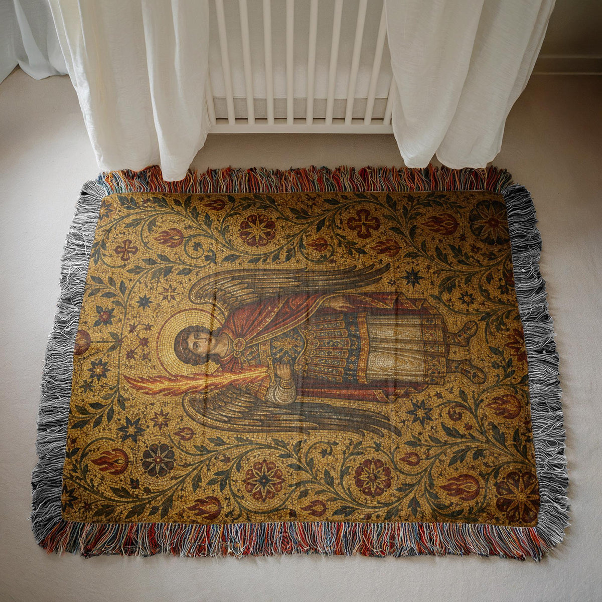 Archangel Michael Woven Blanket