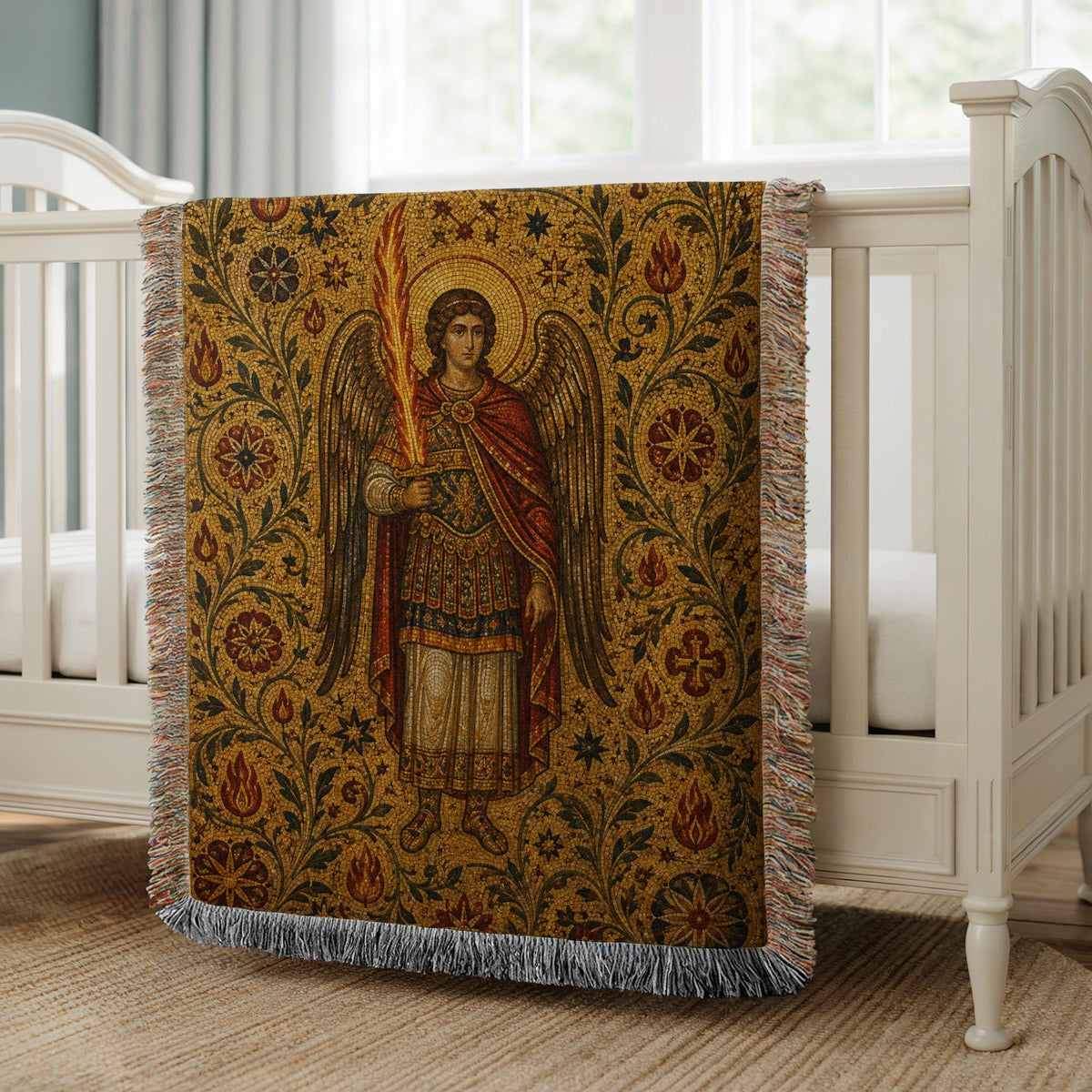 Archangel Michael Woven Blanket