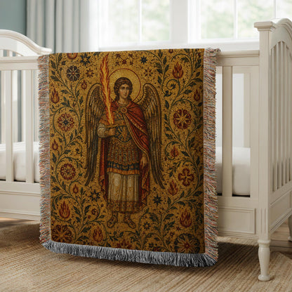Archangel Michael Woven Blanket