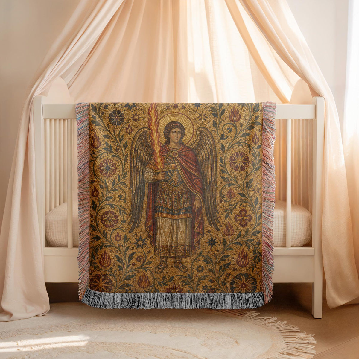Archangel Michael Woven Blanket
