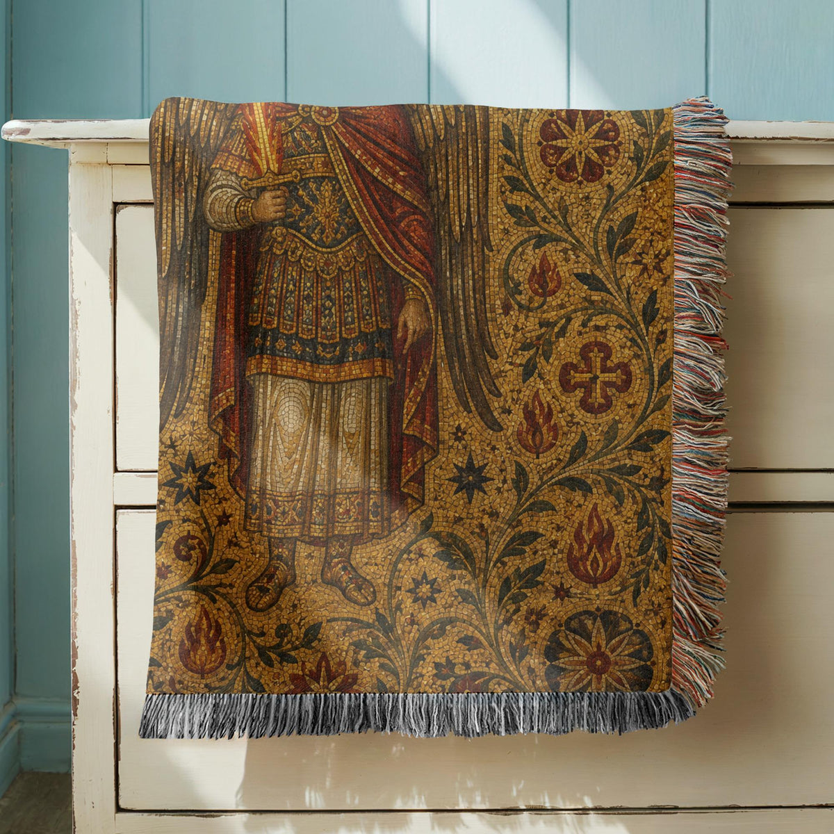 Archangel Michael Woven Blanket