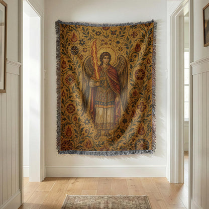 Archangel Michael Woven Blanket