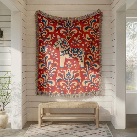 Dala Horse Woven Blanket