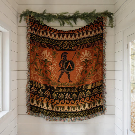 Spartan Warrior Woven Blanket