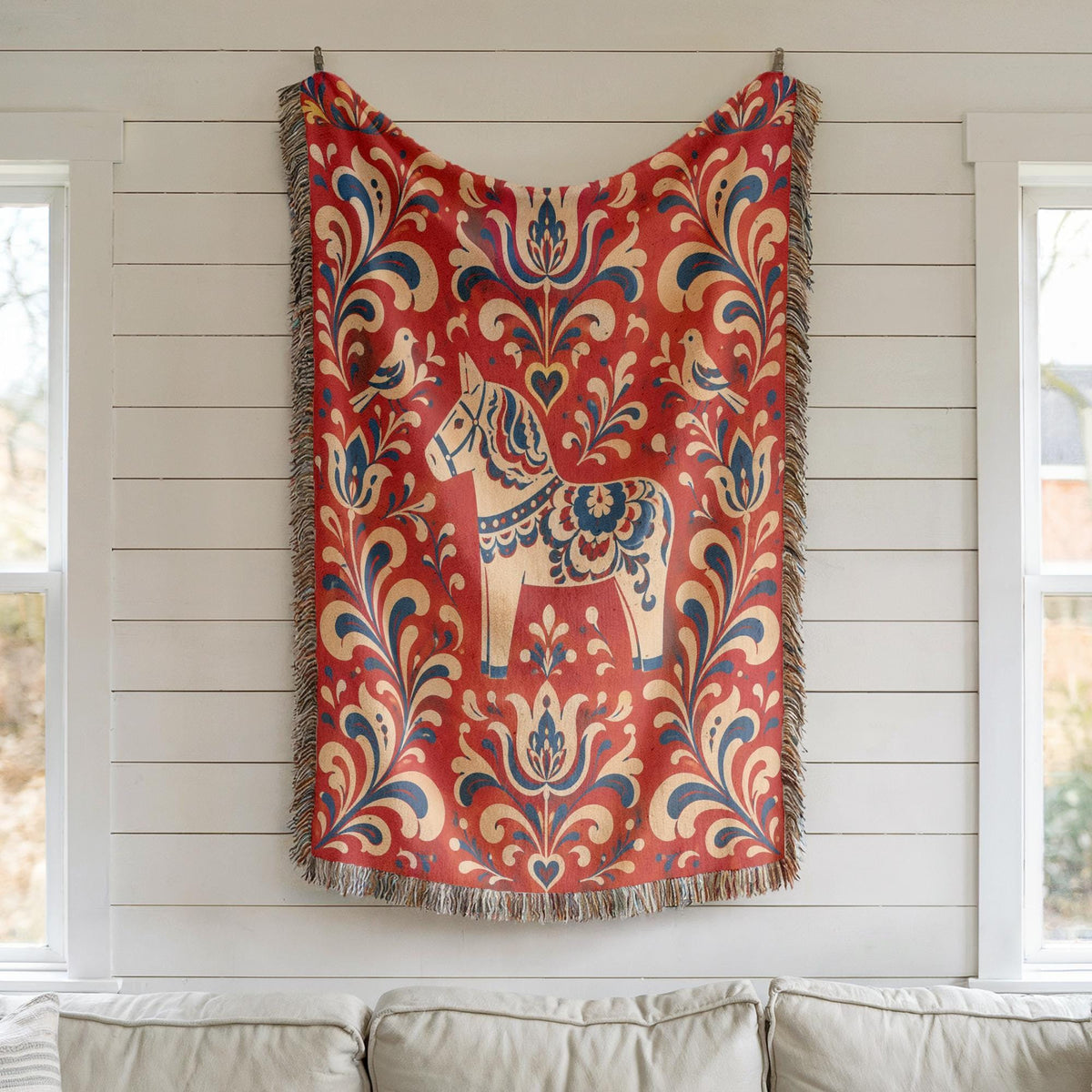 Dala Horse Woven Blanket