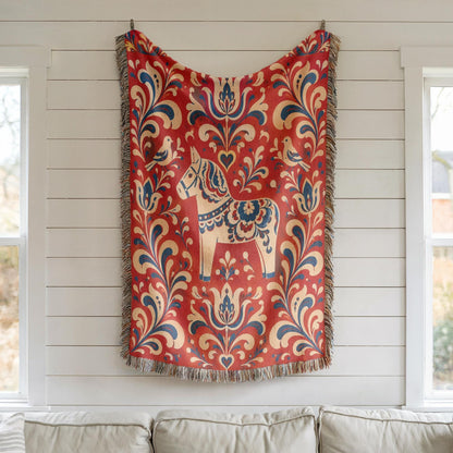 Dala Horse Woven Blanket