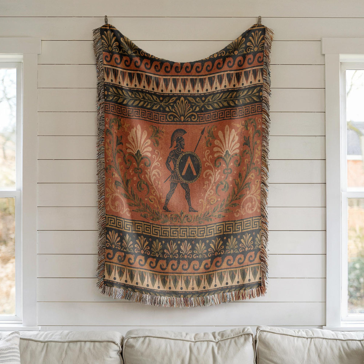 Spartan Warrior Woven Blanket