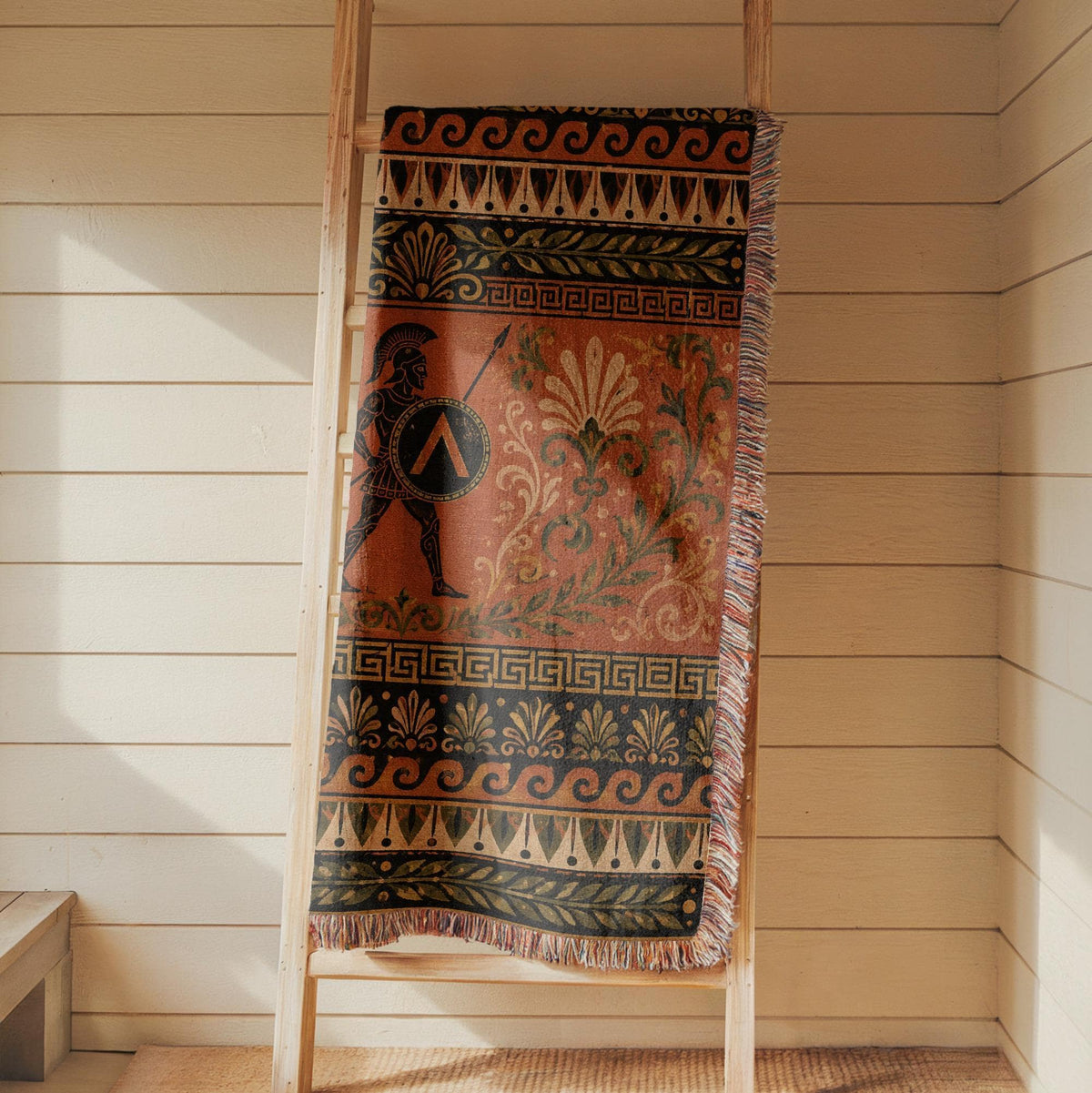 Spartan Warrior Woven Blanket