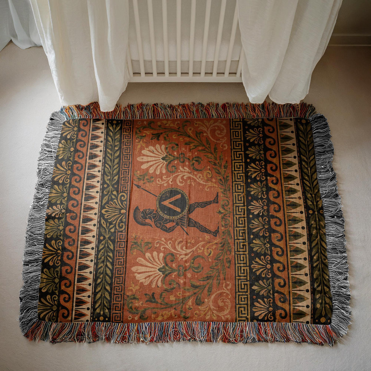 Spartan Warrior Woven Blanket